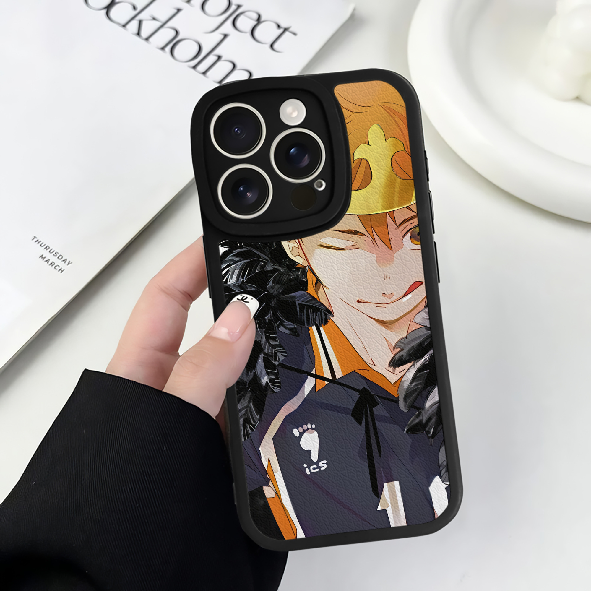 （画像用） ハイキュー!! Haikyu!! 【iPhone 16シリーズ対応】シリコンスマホケース（レザー調） 材質：シリコン